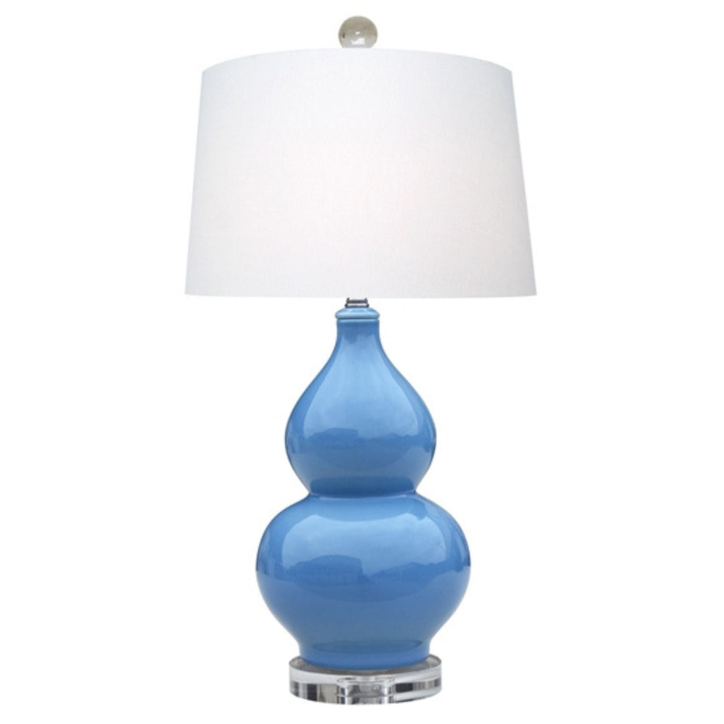 Porcelain Dragon Blue Gourd Lamp (Crystal Base) - The Well Appointed House